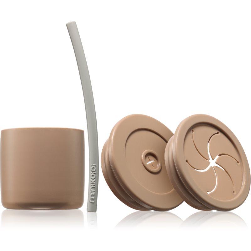 Minikoioi Sip+Snack Set jídelní sada pro děti Bubble Beige / Powder Grey 1 ks