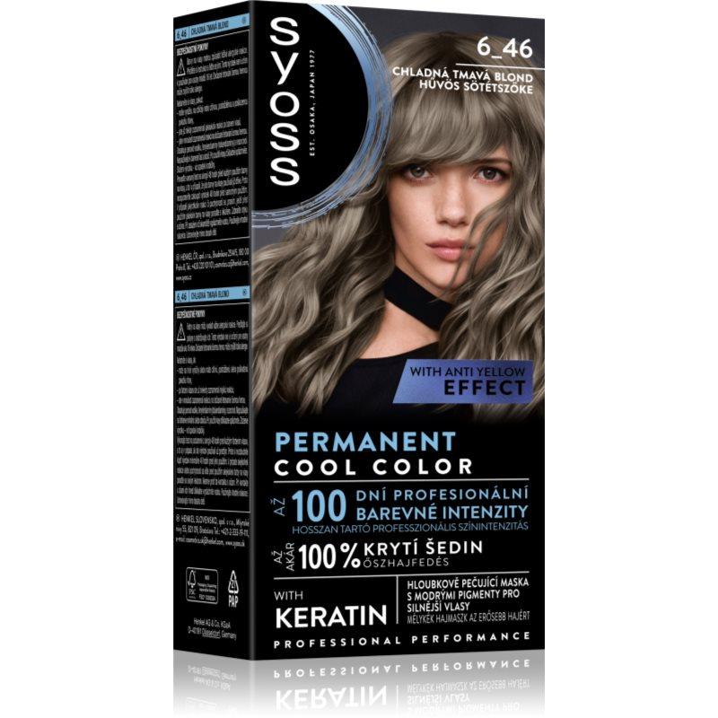 Syoss Permanent Cool Color permanentní barva na vlasy odstín 6_46 Chladná tmavá blond 1 ks