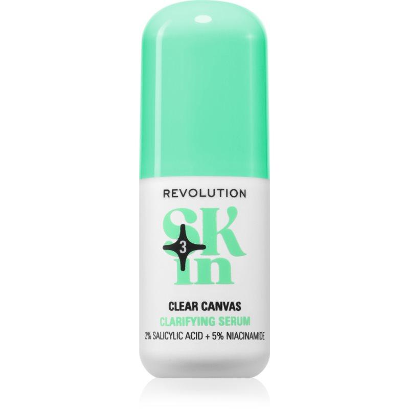 Revolution Skincare Clearly Clarify Clear Canvas vyhlazující exfoliační sérum s niacinamidem 30 ml