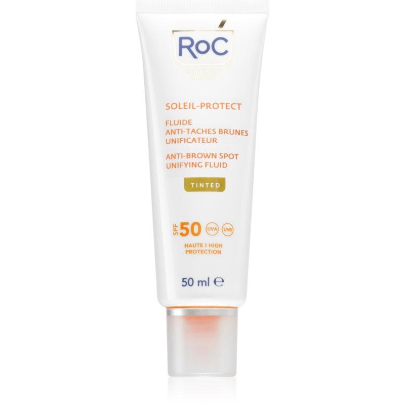 RoC Soleil Protect Anti Brown Spots Unifying Fluid Tinted tónovaný fluid pro sjednocení pleti SPF 50 s vitamínem C 50 ml