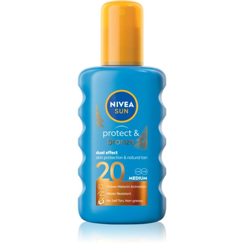 NIVEA SUN Protect & Bronze intenzivní sprej na opalování SPF 20 200 ml