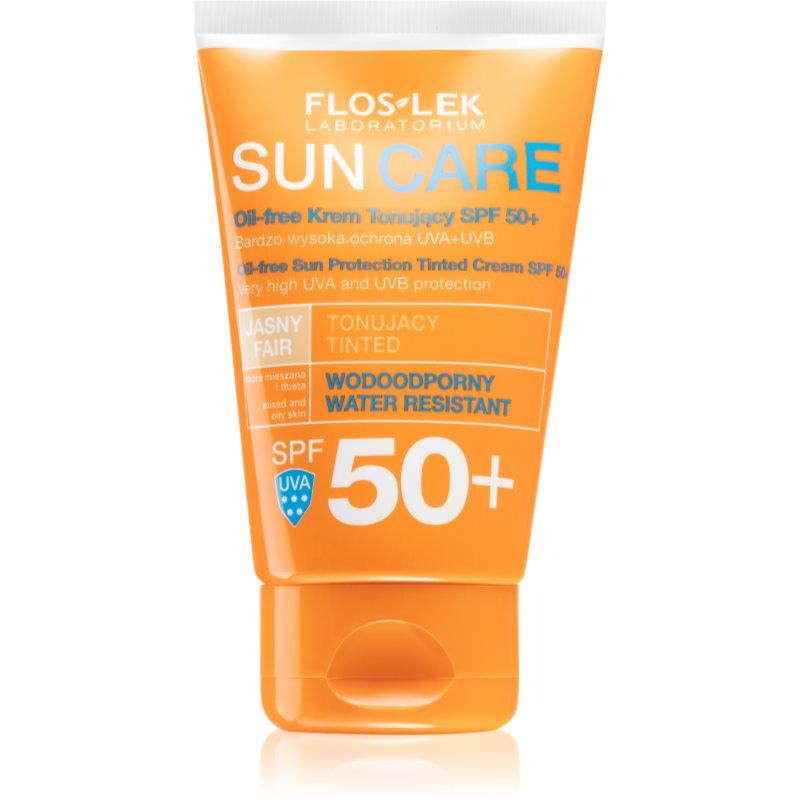 FlosLek Laboratorium Sun Care Derma Beach tónovací ochranný krém pro mastnou a smíšenou pleť SPF 50+ 50 ml