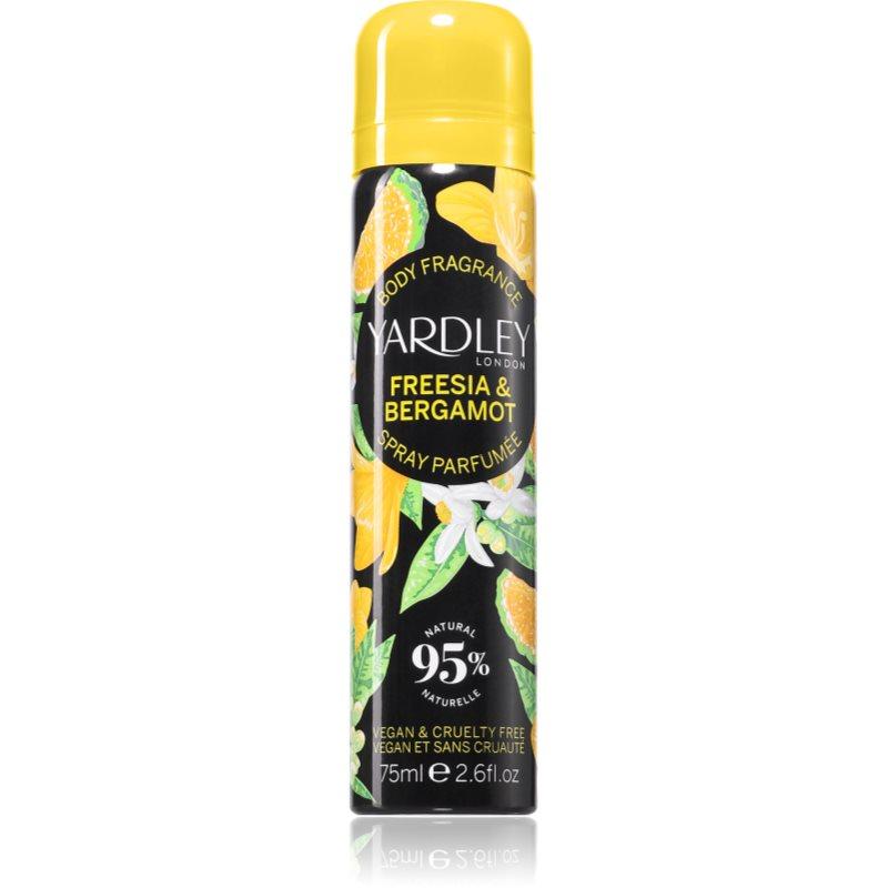 Yardley Freesia & Bergamot tělový sprej pro ženy 75 ml