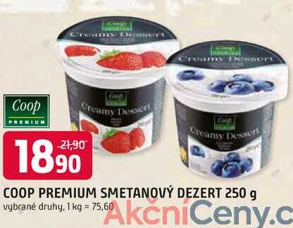 COOP PREMIUM SMETANOVÝ DEZERT 250 g