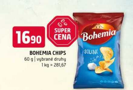 Bohemia Chips 60g, vybrané druhy