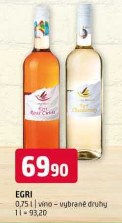 Egri 0,75l víno vybrané druhy