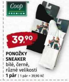 Ponožky sneaker bílé, černé, různé velikosti 1 pár 