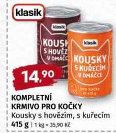 Kompletní krmivo pro kočky Kousky s hovězím, s kuřecím 415 g 