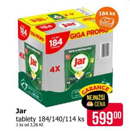 Jar kapsle do myčky 184 Ks, vybrané druhy