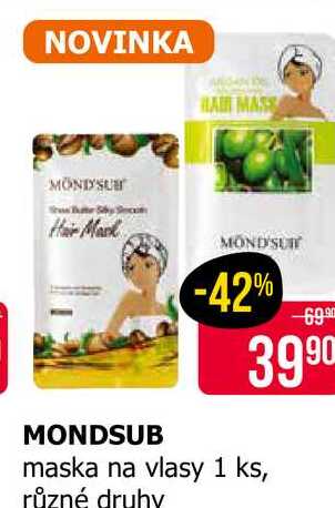 MONDSUB maska na vlasy 1 ks, různé druhy 