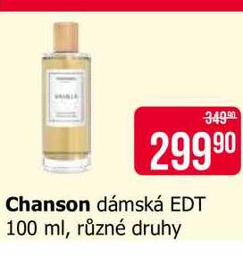 Chanson dámská EDT 100 ml, různé druhy 