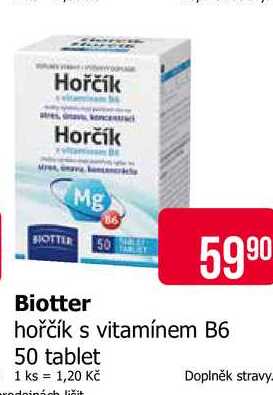 Biotter hořčík s vitamínem B6 50 tablet 