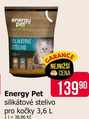 Energy Pet silikátové stelivo pro kočky 3,6 L 