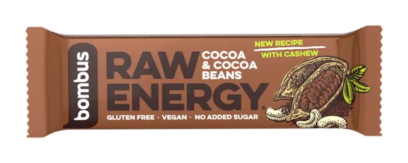 Bombus Tyčinka Raw Energy s kakaem a kakaovými boby, 50 g