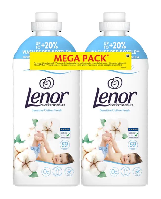 Lenor Aviváž Sensitive Cotton Fresh Mega pack, 118 pd