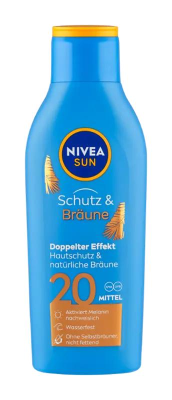 NIVEA Mléko na opalování podporující zhnědnutí SPF20, 200 ml