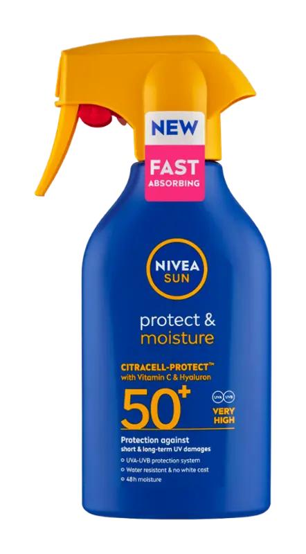 NIVEA Sprej na opalování Protect & Moisture SPF50+, 270 ml