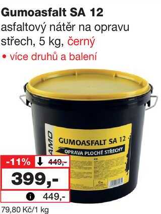 Gumoasfalt SA 12 asfaltový nátěr na opravu střech, 5 kg