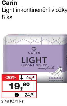 Carin Light inkontinenční vložky 8 ks 