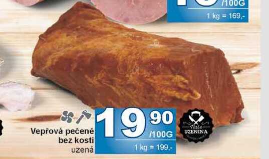 Vepřová pečeně bez kosti uzená 100g