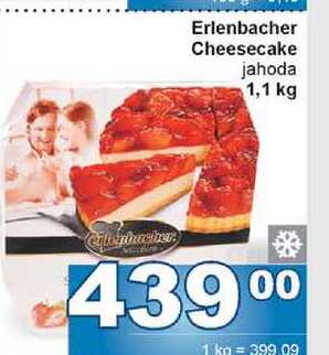 Erlenbacher Cheesecake jahoda 1,1 kg