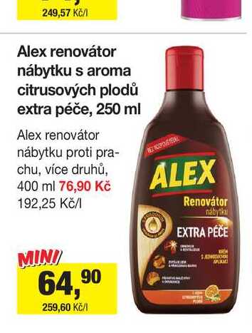 ALEX Renovátor nábytku antistatický s vůní pomeranče 250ml