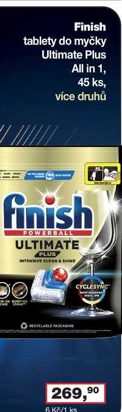 Finish tablety do myčky Ultimate Plus All in 1, 45 ks, více druhů 
