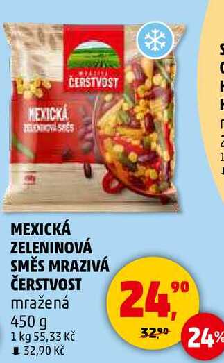 MEXICKÁ ZELENINOVÁ SMĚS MRAZIVÁ ČERSTVOST mražená, 450 g