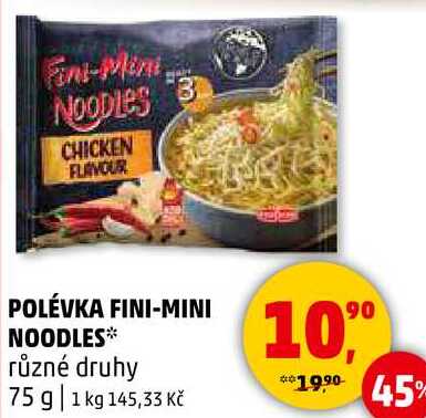 POLÉVKA FINI-MINI NOODLES různé druhy, 75 g 