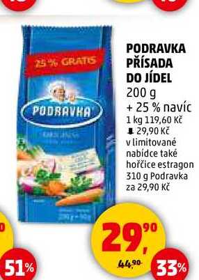 PODRAVKA PŘÍSADA DO JÍDEL, 200 g +25% navíc 