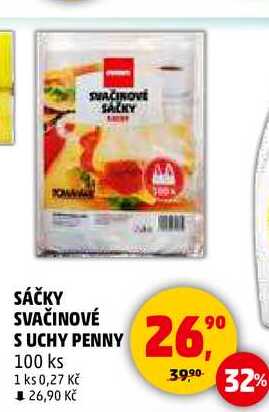 SÁČKY SVAČINOVÉ SUCHY PENNY, 100 ks  
