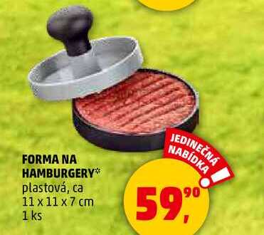 FORMA NA HAMBURGERY plastová, ca 11 x 11 x 7 cm, 1 ks
