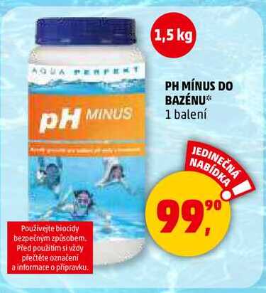 PH MÍNUS DO BAZÉNU, 1 balení 
