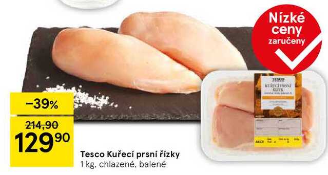 Tesco Kuřecí prsní řízky, 1 kg, chlazené, balené  