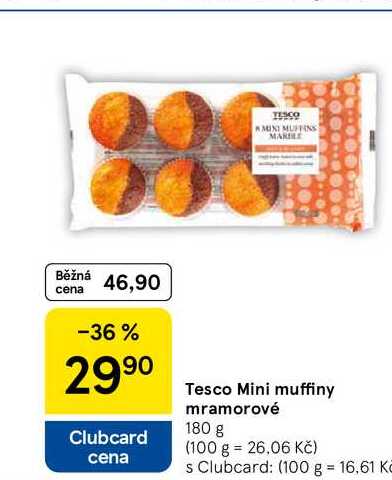 Tesco Mini muffiny mramorové, 180 g 
