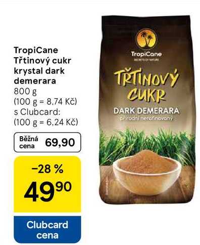TropiCane Třtinový cukr krystal dark demerara, 800 g  