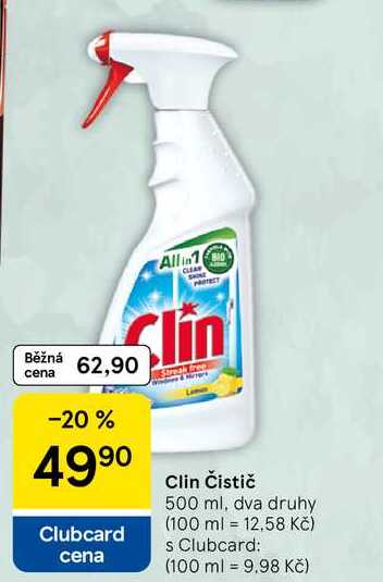 Clin Čistič, 500 ml, dva druhy 