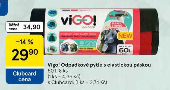 Vigo! Odpadkové pytle s elastickou páskou, 60 l, 8 ks 