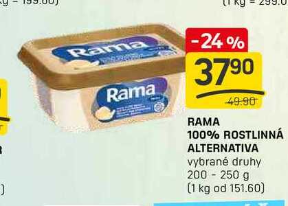 RAMA 100% ROSTLINNÁ ALTERNATIVA vybrané druhy 200 - 250 g