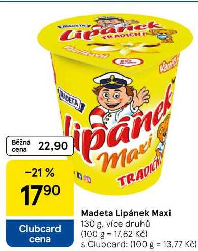 Madeta Lipánek Maxi, 130 g