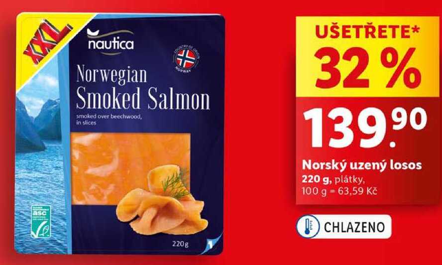 Norský uzený losos, 220 g