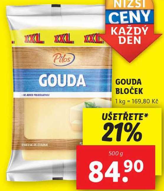 GOUDA BLOČEK, 500 g