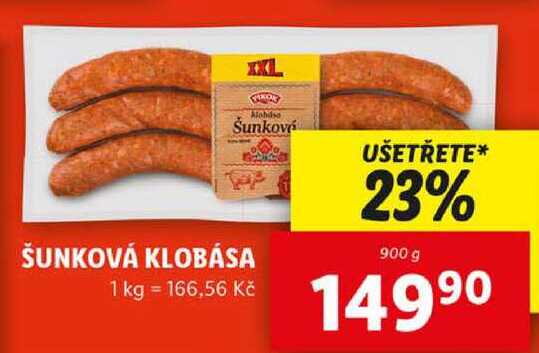 ŠUNKOVÁ KLOBÁSA, 900 g
