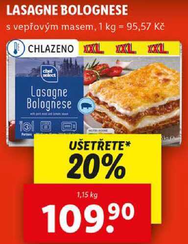 LASAGNE BOLOGNESE, 1,15 kg