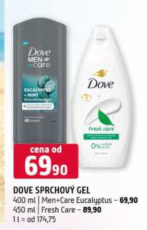 Dove 400 ml Men+Care Eucalyptus 450 ml Fresh Care 