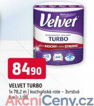 Velvet turbo 1x 78,2 m kuchyňská role 3vrstvá 