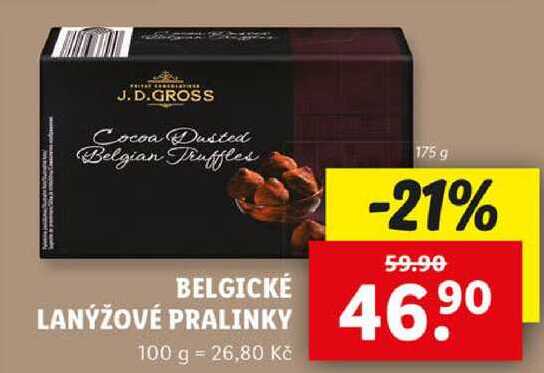 BELGICKÉ LANÝŽOVÉ PRALINKY, 175 g