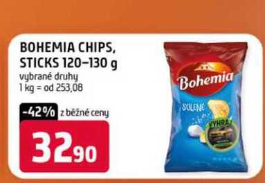 Bohemia Chips 120-130g, různé druhy
