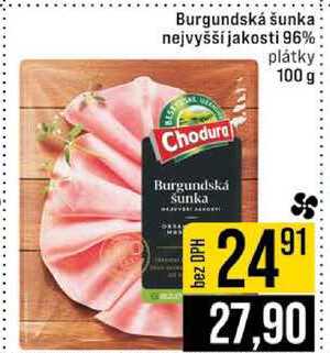 Burgundská šunka nejvyšší jakosti 96% plátky 100 g