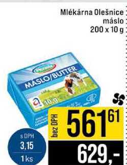 Mlékárna Olešnice máslo 200 x 10 g